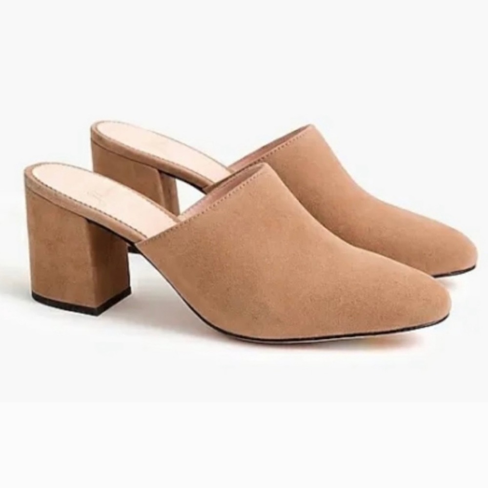 J. Crew women’s US 8 tan suede mule heels